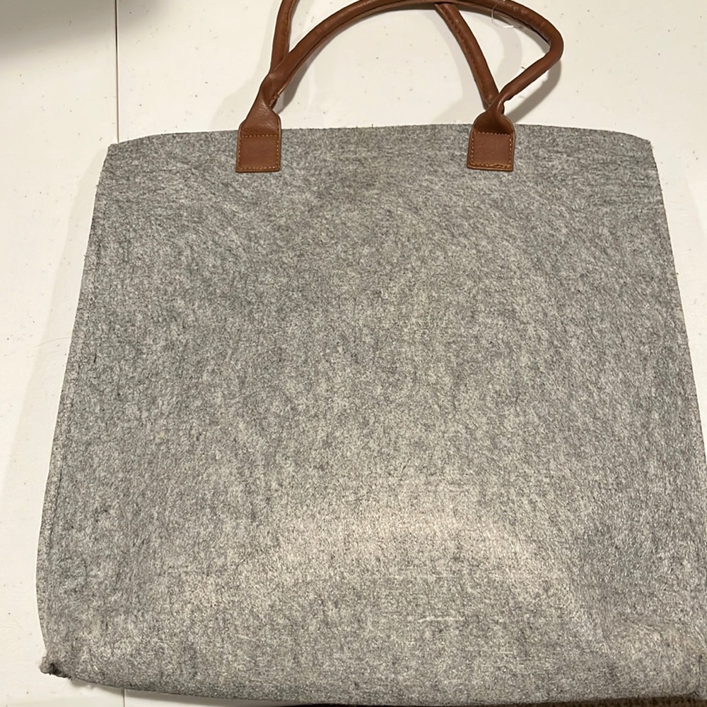 New gray flannel tote